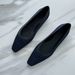 TOT No Label Square Toe Slip On Low Heel Lazy Flat Denim Blue Work Comfortable Women S Shoes_vogvips.com