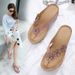 2025 Summer Women's Flat Retro Floral Round-Toe Casual Thick-Soled Sandals Flip-Flops Lightweight Non-Slip Versatile_vogvips.com