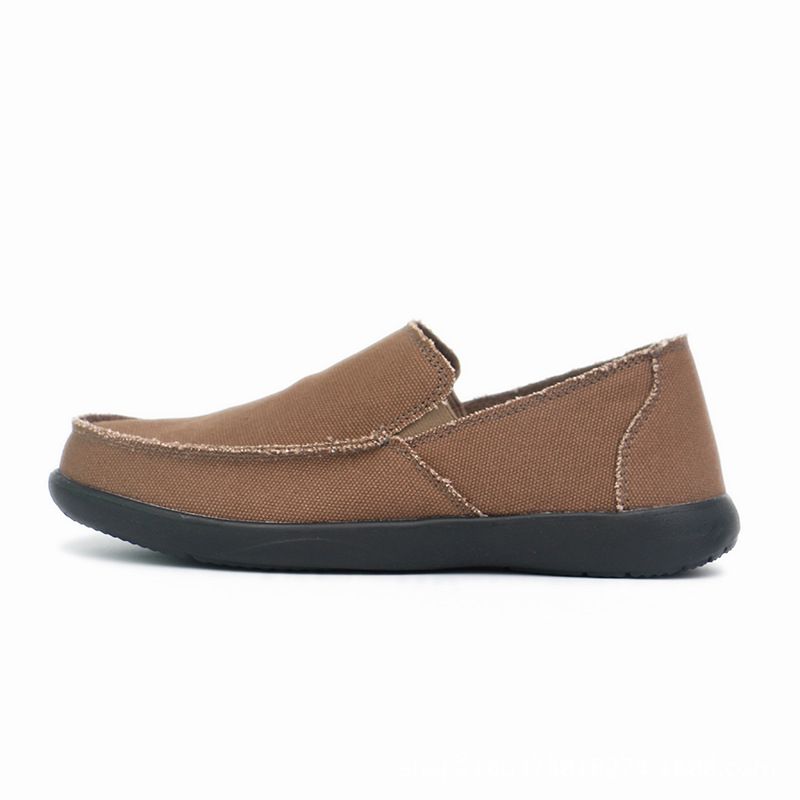 CRQQS Men's Slip-On Canvas Shoes - Lightweight Casual Sneakers With Elastic Band For Spring Summer Fall (Black, Red, Navy, Khaki, Brown)_vogvips.com