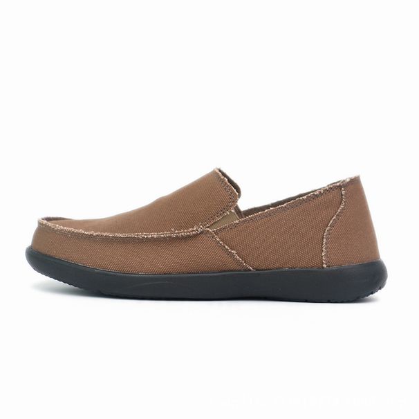CRQQS Men's Slip-On Canvas Shoes - Lightweight Casual Sneakers With Elastic Band For Spring Summer Fall (Black, Red, Navy, Khaki, Brown)_vogvips.com