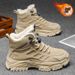 Winter Men's Shoes Fleece-Lined High-Top Martin Boots, British Retro Style, Height-Increasing, Thickened, Warm Cotton Sh_vogvips.com