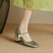 Cameido Green Chinese-style High-heeled Single Shoes For Spring And Summer_vogvips.com