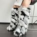New High-top Boots, Knee-length Snow Boots,Long Furry Womens Boots Warm, Faux Fox Fur Boots, Faux Raccoon Fur Boots, Y2K Style._vogvips.com