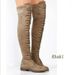 2020 Plus Size Riding Women's Front Lace-up Over-the-knee Low Heel Ankle Boots_vogvips.com