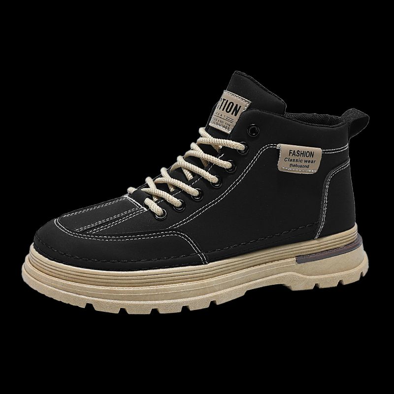 New Leather Spring Men's Shoes High-top Men's Heightening Tooling Martin Boots_vogvips.com