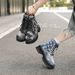 Lace Up Platform Ankle Boots Women's Autumn New Arrival Chunky Heel Plus Size Cowboy Boots 43_vogvips.com