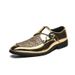 Suitable For All Seasons Gold Large Size Leather Men's Shoes_vogvips.com