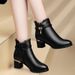 Martin For Women New Short Mid-Heel Chunky Heel Autumn Winter Fleece-Lined Warm Versatile Cotton Women's Boots_vogvips.com