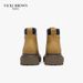 VICKI BROWN Men's Genuine Leather Platform Combat Boots, Soft Padded Insole Comfort Non-Slip Lug Sole Casual Outdoor Ankle Work Boot_vogvips.com