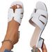 New Simple And Stylish Popular Foreign Trade Large Size 43 Square-toed Women's Slippers For Outdoor Wear, Solid Color_vogvips.com