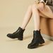 24 Winter New Cowhide Chunky Heel Thin Velvet Martin Ming X Same Style Versatile Women's Fleece-Lined Genuine Leather_vogvips.com