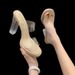 High For Women 2023 Summer New Style One Strap PVC Outdoor Fashion Crystal Heel Slippers Ladies_vogvips.com