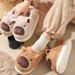 Cozy Plush Slippers For Women And Men - Thick Sole Indoor Outdoor House Shoes With Round Toe And Warm Fleece Lining, Perfect For Fall Winter_vogvips.com