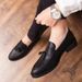 New Fashion Men's Brown Business Casual Loafer Shoes Daily Office Black Buckle Monk Men's Shoes One Foot Cover Banquet Dress Wedding Leather Shoes_vogvips.com