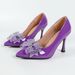 Women Pointed Toe Patent Pumps Stiletto High Heels Rhinestone Bow Dress Shoes For Wedding Evening Party 9cm Heel With Cushion_vogvips.com