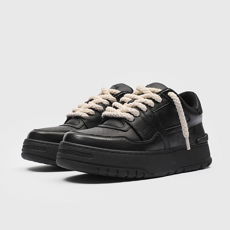 Shoes Men's Paris Style Platform Sneakers High Street Retro Workwear Style Chubby Height Increasing Bread Shoes_vogvips.com