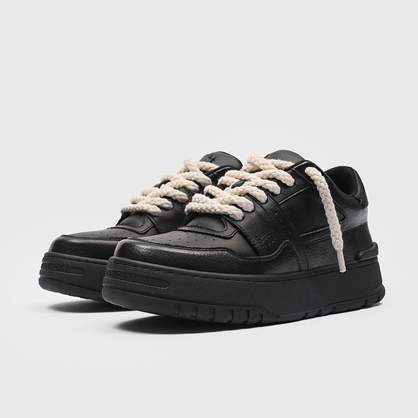 Shoes Men's Paris Style Platform Sneakers High Street Retro Workwear Style Chubby Height Increasing Bread Shoes_vogvips.com