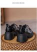 10CM Height Increasing Women's New Thick-Soled British Style Lace-Up Loafers Small Size Single Shoes_vogvips.com