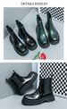 High-end Green Martin British-style Motorcycle Thick-soled Chelsea Men's Short Boots, Height-increasing Slip-on Boots_vogvips.com