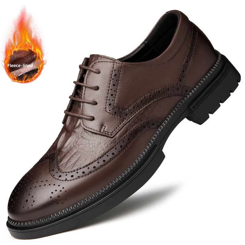 Carved Embossed Crocodile Pattern Casual Shoes Men's Shoes Wedding Heightening Leather Shoes Men's Shoes_vogvips.com