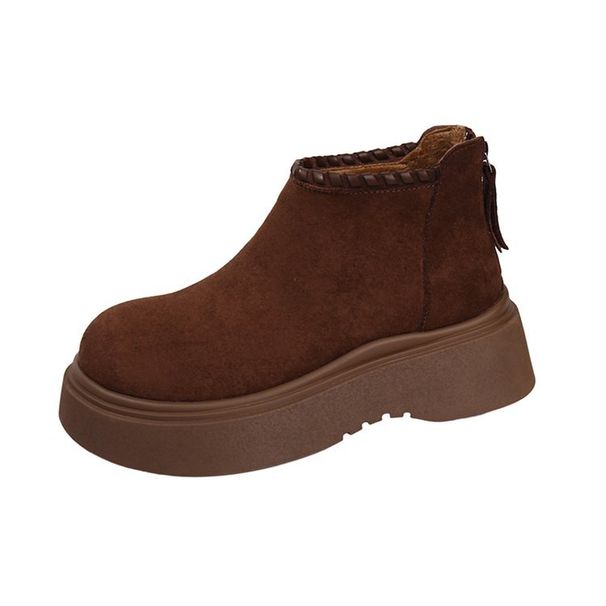 Retro Suede Birken Ankle Boots For Women 2025. Autumn New Style Versatile British Back Zipper Horse_vogvips.com