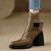 Small Waterproof Platform High-heeled Pointed Women's Boots 2025 Spring New Fashion Versatile British Retro Thick Heel Martin Boots_vogvips.com