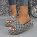Slippers Foreign Trade Large Size Thick Soled Women's Slippers 2024 New Style Plum Blossom Embroidery Platform Bottom Casual Women's Sandals_vogvips.com