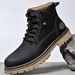Men's Casual Mid-Cut Martin Boots - Durable Work Boots With Anti-Slip Rubber Sole, Comfortable For Outdoor (Sizes 38-47, Black/Tan/Brown)_vogvips.com