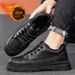 Men's Winter Versatile Casual Leather Upper With Fleece For Warmth, Trendy British Business Anti-Slip Workwear Shoes For_vogvips.com