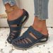 New Plus Size Hollowed Out Wedge Heel Round Toe Anti Slip Women's Sandals_vogvips.com