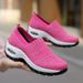 Women's Comfortable Walking Shoes - Breathable Mesh Slip-On Sneakers With Thick Cushioned Sole For Middle-Aged Women_vogvips.com