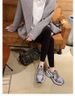 Women's Shoe Thick Bottom Silver Horned King Torre Shoes Women's Lace-up Sports Casual Shoes Increased In Trendy Shoes For Women_vogvips.com