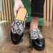 Summer Fashion Snake Pattern Half-slippers Men's Outdoor Casual Half-slippers Personalized Heel-free Slippers One-foot Pointed Toe Versatile Sandals_vogvips.com