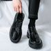 British Fashion Men's Big Head Black And White Color-blocking Thick Sole Heightened Casual Men's Shoes Lace-up Business Banquet Wedding Leather Shoes_vogvips.com