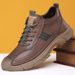 European Warm Series Winter Shoes With Fleece Lining, Warm Cotton Men's Leather Shoes, High-top Outdoor Boots, Trendy And Versatile_vogvips.com