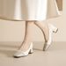 French Elegant Plaid Square Toe Chunky Heel Veratile Little Style Lady Matching Dre Commuting High_vogvips.com