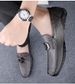Men's Doudou Shoes Driving Shoes Low-top Pure Leather Surface Metal Trim Foot Cover Large Size Casual Shoes Small Leather Shoes_vogvips.com