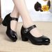 Spring Autumn New Small Leather Round Head, Soft Bottom, Shallow Mouth, Middle Aged Mom's With One Button And Thick_vogvips.com