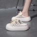 Breathable Mesh Bread Head Half For Women's Summer Outwear New Versatile Thick Sole Casual Step On Lazy Slippers_vogvips.com