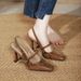 Open Toe Backless Sandals For Women, Mary Jane Style, French Brown Leopard Print, High Heels, Stiletto, Summer Square_vogvips.com