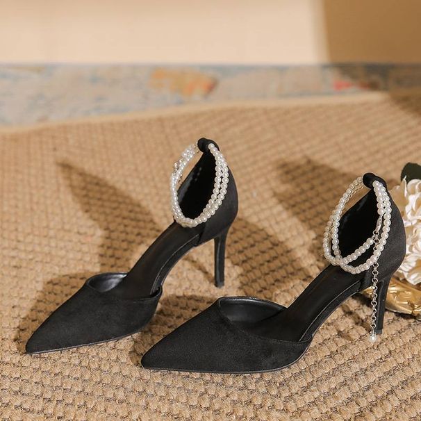 Women's Shoes For Women 18 Years Old Adult Ceremony Classic Style Elegant Basics Casual Business Wedding Party Suede Hollow Toe Stiletto Pointed Shoes_vogvips.com