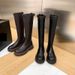 Women's Shoes Genuine Leather Knee High Riding Boots With Stretchable Shaft, Chunky Heel & Slip-Resistant Sole For Fall And Winter_vogvips.com