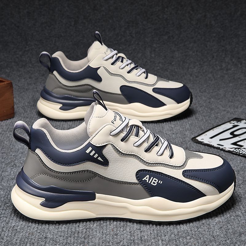Men's Casual Sneakers With Thick Sole, Breathable Mesh Lining, Lightweight EVA Cushion For Comfortable Walking And Running_vogvips.com