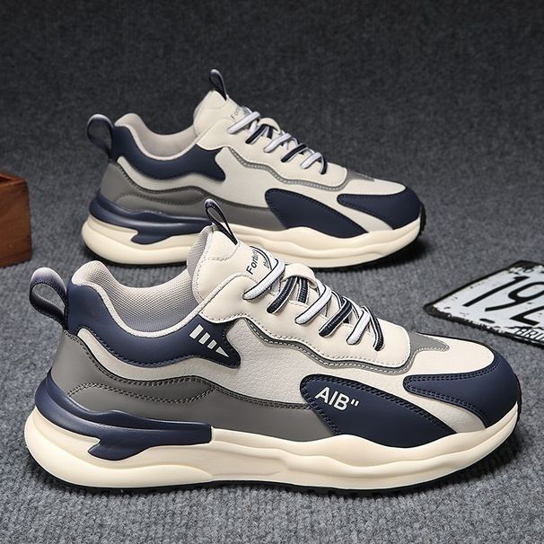 Men's Casual Sneakers With Thick Sole, Breathable Mesh Lining, Lightweight EVA Cushion For Comfortable Walking And Running_vogvips.com