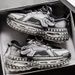 Men's Breathable Mesh Sneakers With Chunky Tire Sole - Lightweight Casual Shoes For Summer & Sports All Match Tire Bottom Thick Bottom Daddy Shoes Men_vogvips.com