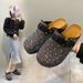 Women's Style Flat Rhinestone Cork Slippers Thick Sole Fashionable Outdoor Slip-On With Toe Cover_vogvips.com