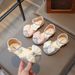 New Trend Children's Leather Shoes Glass Shoes Soft Soled Little Girl Bow Single Shoes_vogvips.com