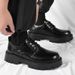 Leather New Large Size Men's Boots 45 British Style Versatile College Black Single Shoes 2135-R_vogvips.com