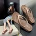 Women's Fashion Versatile Flat Flip Flop Sandals Wear Resistant Non Slip Outdoor Beach Casual Trendy Flat Sandals For Ladies_vogvips.com