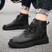 European Warm Series Autumn New Men's Martin British Style Yellow Leather Versatile Casual Trendy High-top Boots - Clearance_vogvips.com